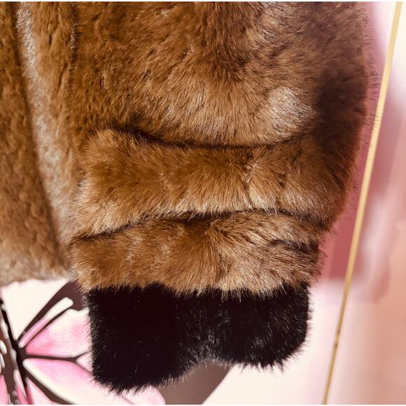 Brown & Black 3/4 Length Faux Fur, NWT - Picture 7 of 17
